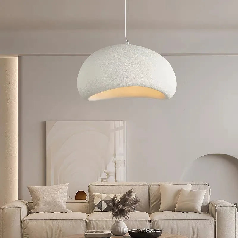 Wabi-Sabi Pendant Light | Modern LED Chandelier | White & Grey | 30–60cm