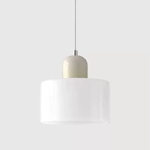 Artisan Stained Glass Pendant Light | Warm White LED | Pink, Orange, Green & White