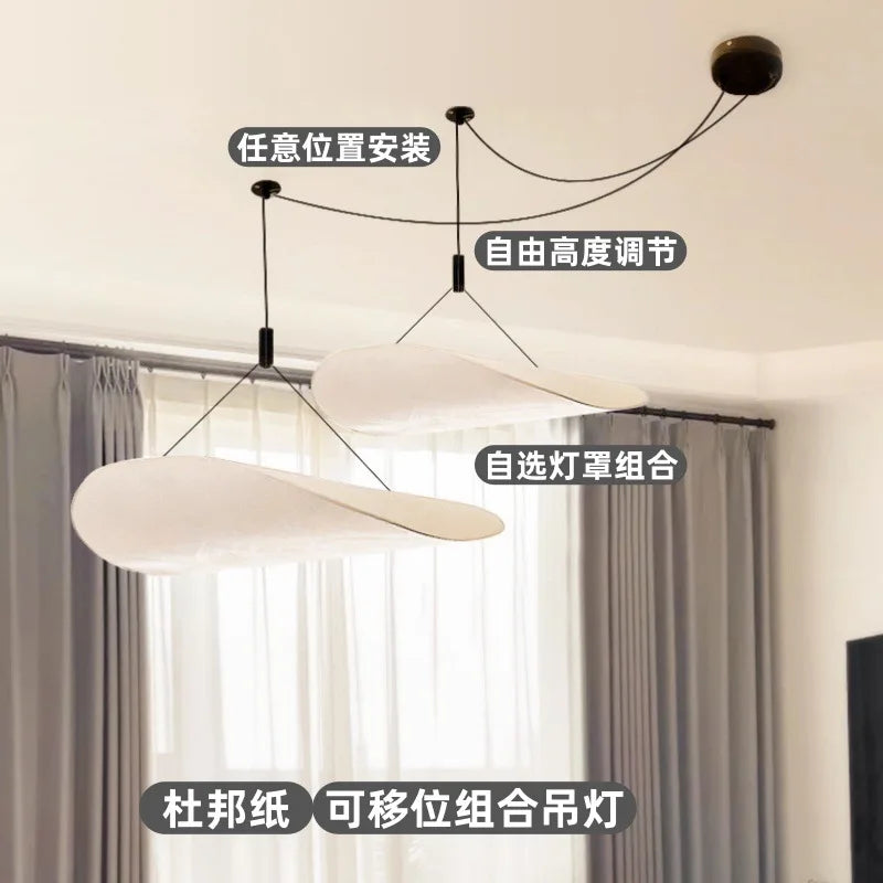 Wabi-Sabi Paper Pendant Chandelier | Luxury Nordic Ceiling Light for Living & Dining