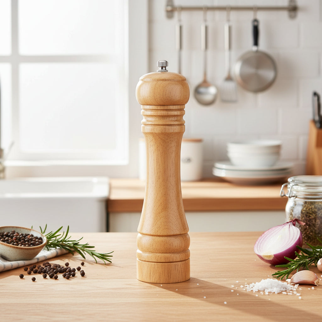 Oak Wood Salt & Pepper Mill | Manual Spice Grinder