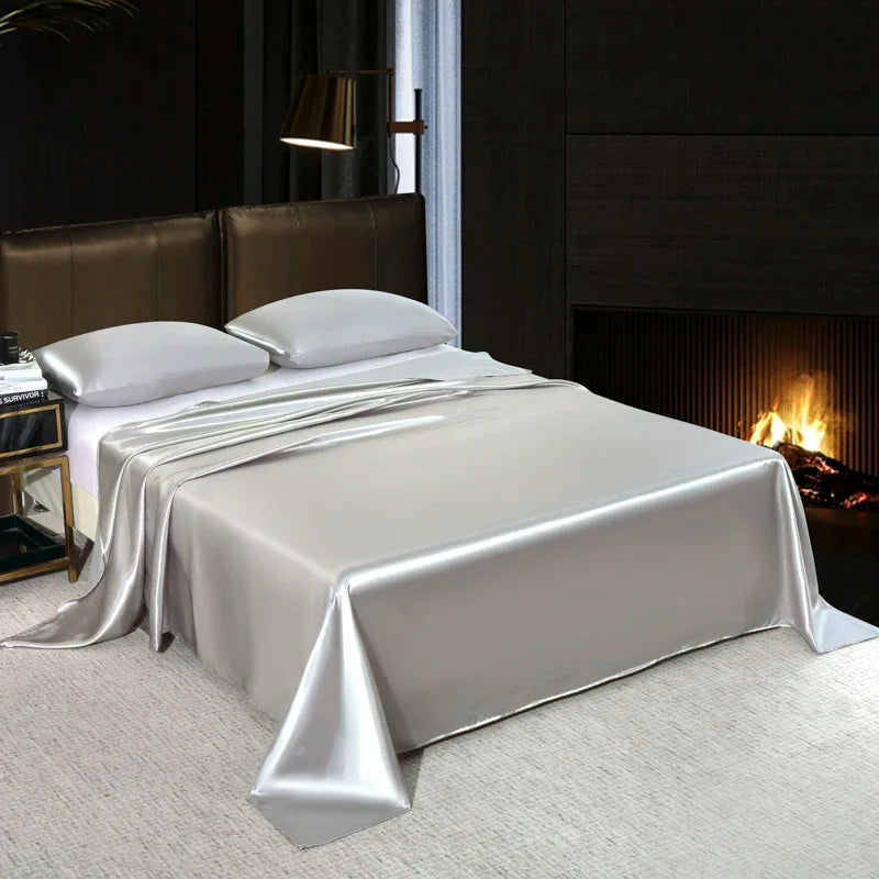 Cha Yu Paicn Satin Flat Sheet Rayon Twill Solid Colour Exclusive