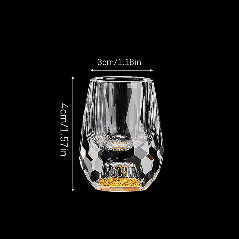 Baujiu Crystal Shot Glass Double Bottom Gold Foil Limited