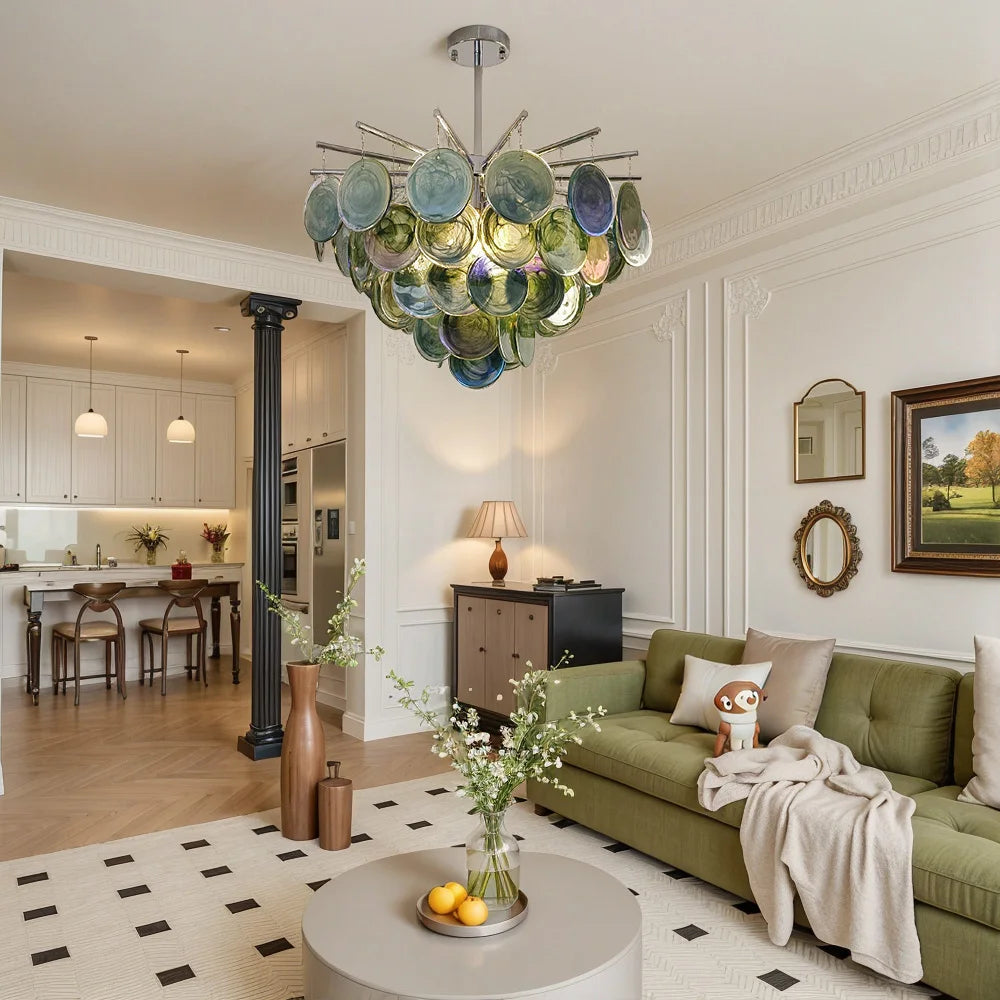 Murano Glass Chandelier Modern Ceiling Light Chrome Limited