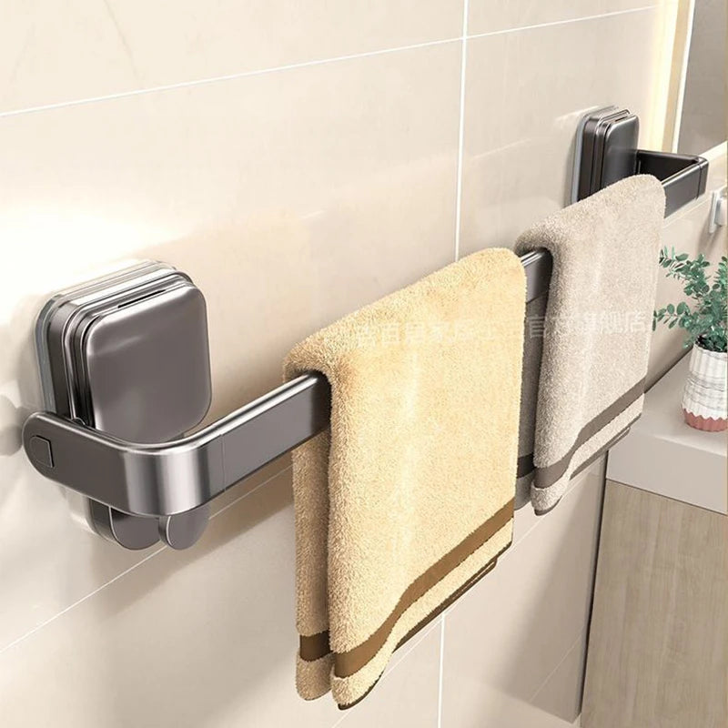Boutique Zinc Alloy Foldable Towel Rail No Drill Mount
