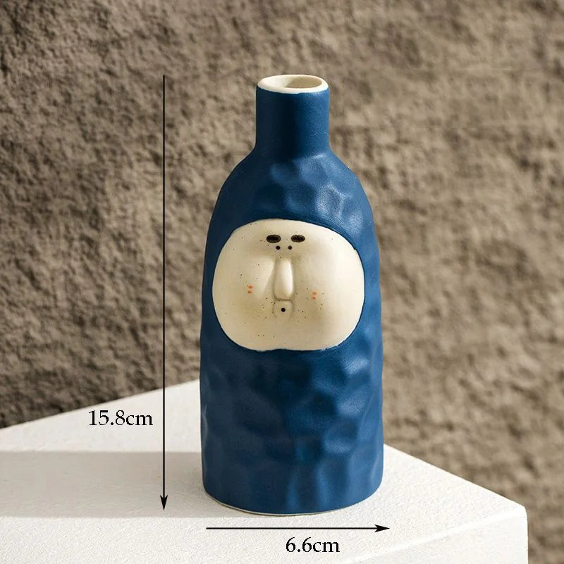 Hand-Drawn Dopamine Ceramic Vase | Joyful Home Décor & Children’s Room Accent