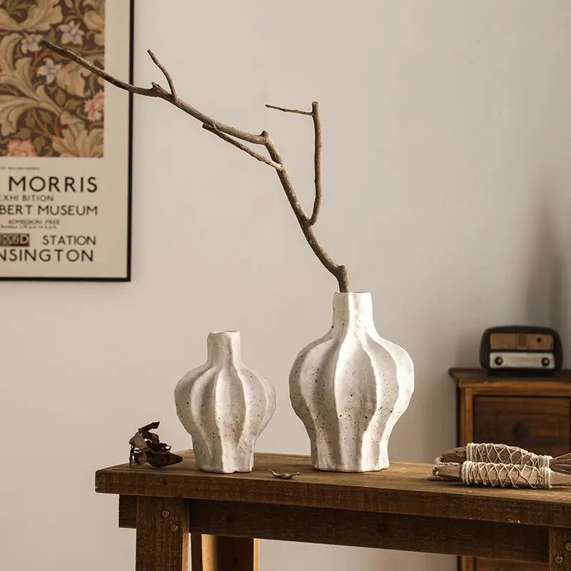 Handmade Matte Pottery Vase | Zen Retro Home Décor