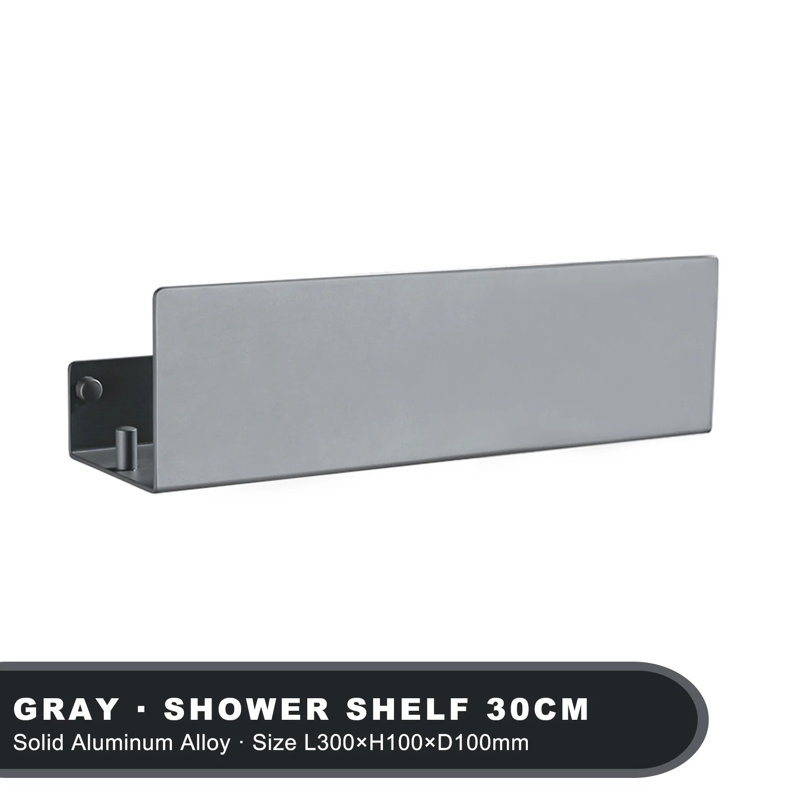 AquaHome White Aluminium Shower Shelf With Hook Wall Mounted Bath Caddy Elite