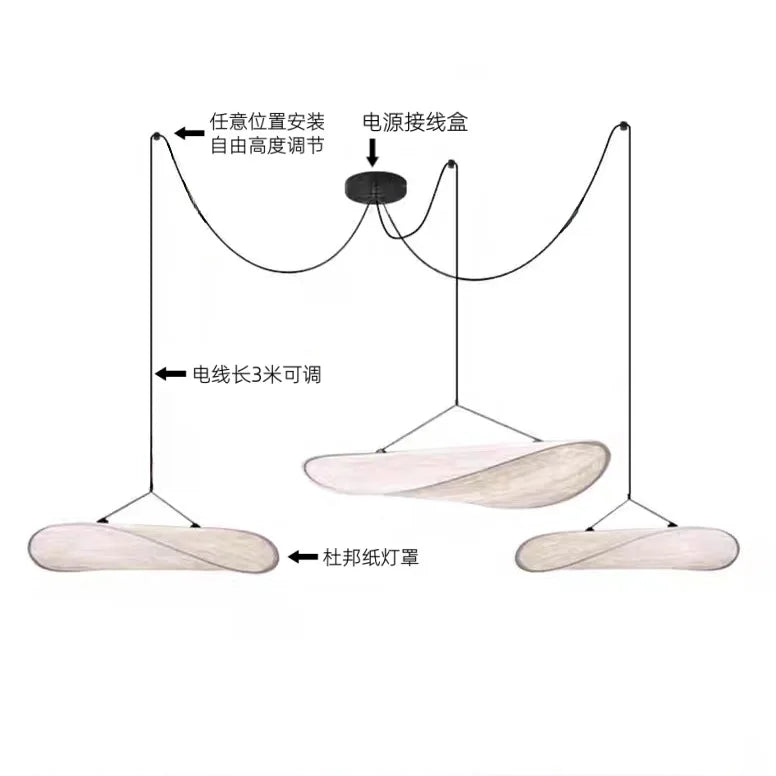 Wabi-Sabi Paper Pendant Chandelier | Luxury Nordic Ceiling Light for Living & Dining