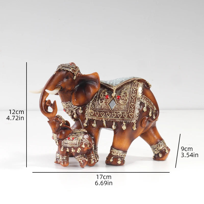 Mother & Child Elephant Sculpture | Luxury Southeast Asian Home Décor Statue