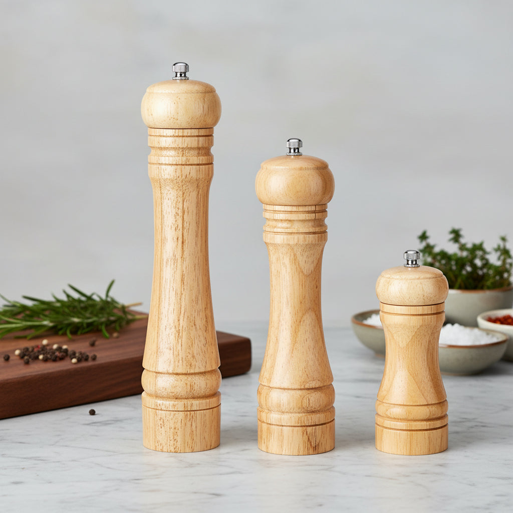 Oak Wood Salt & Pepper Mill | Manual Spice Grinder