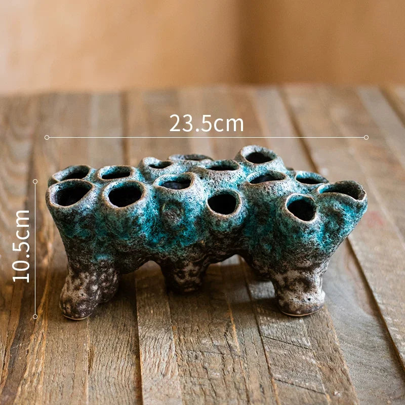 Zen Barnacle Pottery Vase | Wabi-Sabi Home Décor
