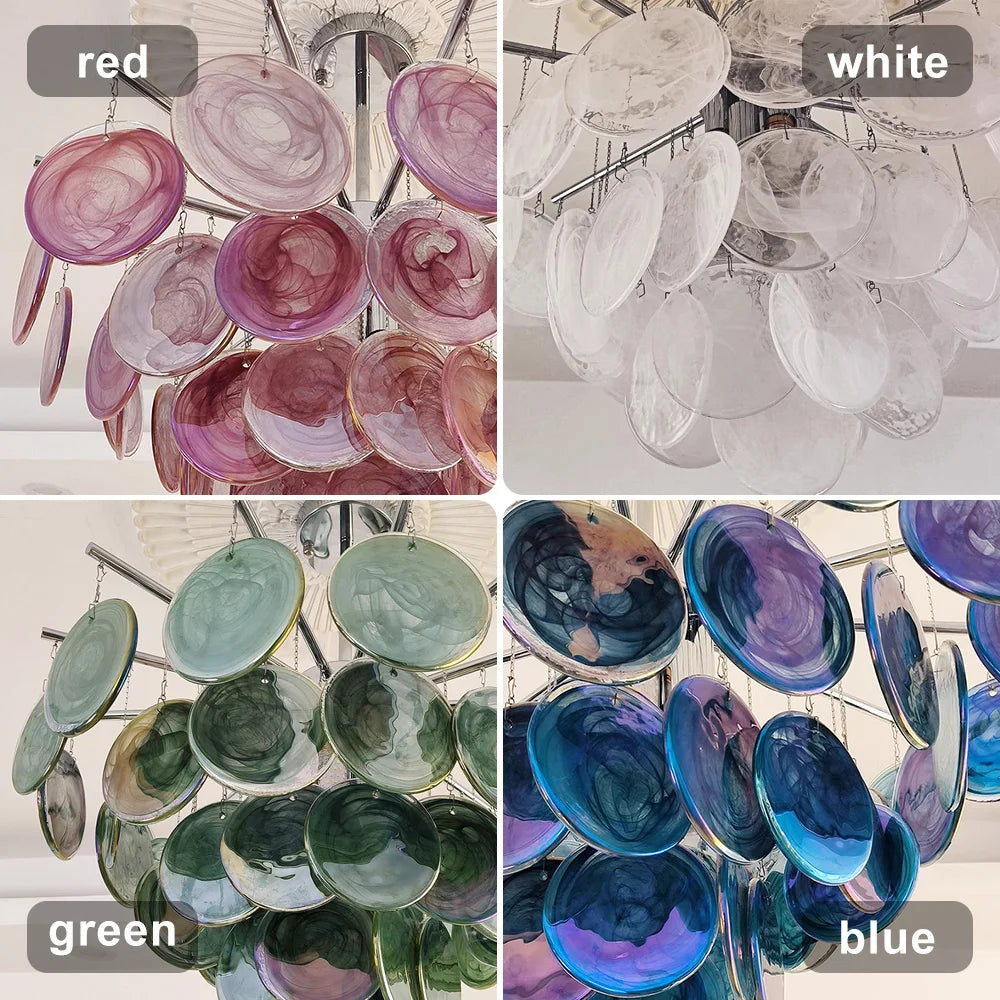 Murano Glass Chandelier Modern Ceiling Light Chrome Limited