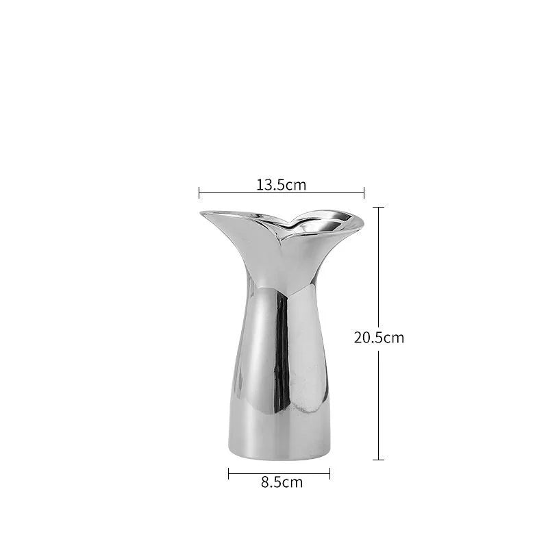 Silver-Plated Minimalist Ceramic Vase | Precious Luxury Home Décor