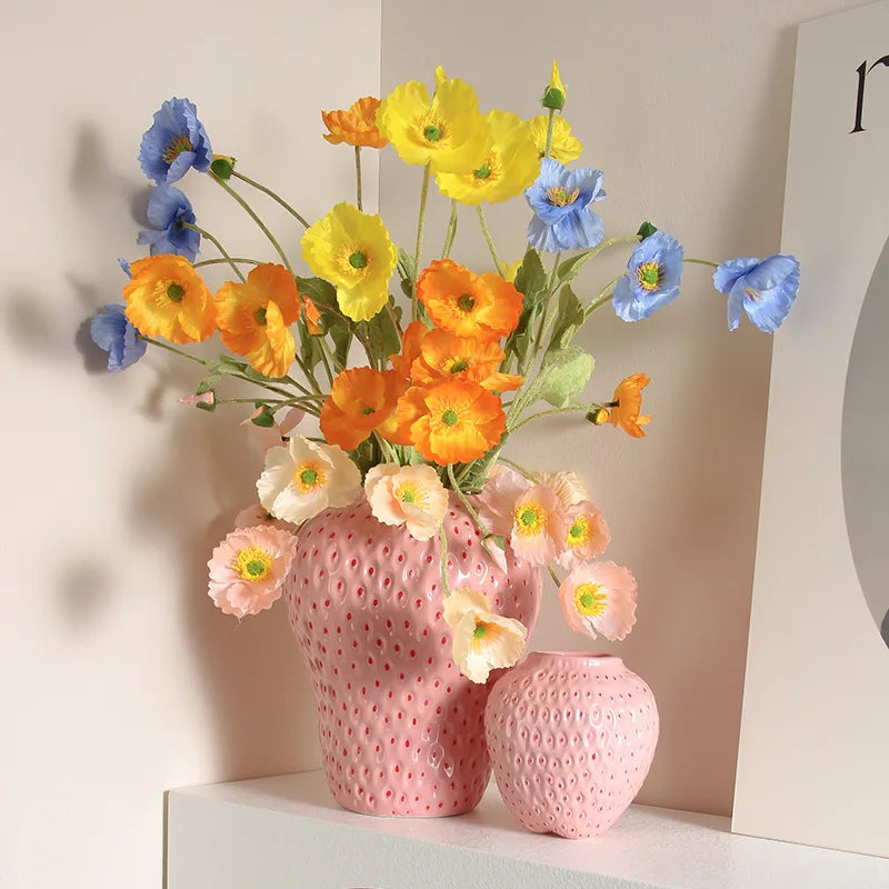 Strawberry Porcelain Vase | Sculptural Decorative Vessel for Luxury Interiors