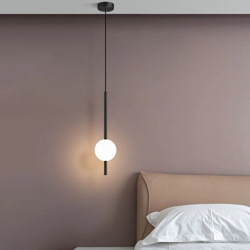 LONKOEY Nordic Pendant Light Iron Finish Bedroom Edition
