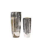 Minimalist Silver Ceramic Table Vase | Desk & Office Luxury Décor