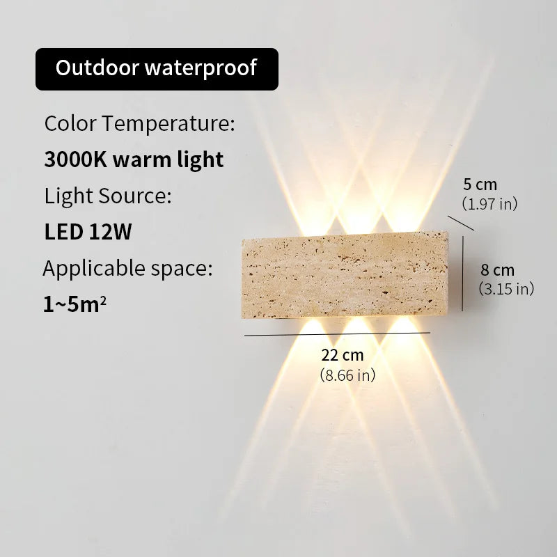 Wabi-Sabi Stone Wall Lamp Outdoor 12W LED Heritage Edition