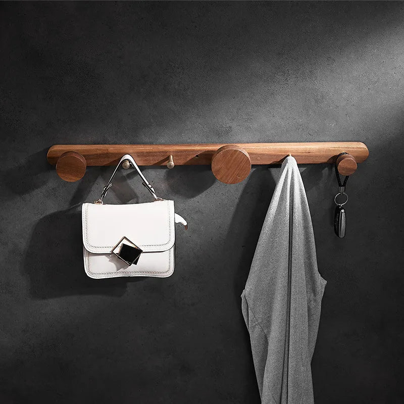 Black Walnut Solid Wood Six Hook Bathroom Coat Hook Elite