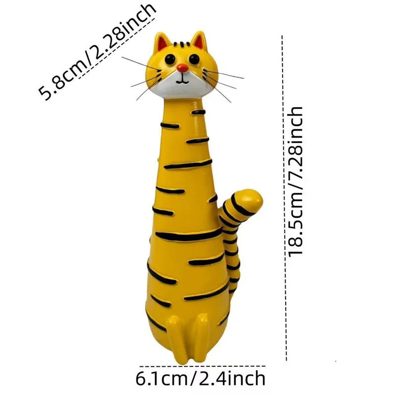Long-Neck Cat Sculptural Resin Vase | Artisan Home Décor Statement Piece
