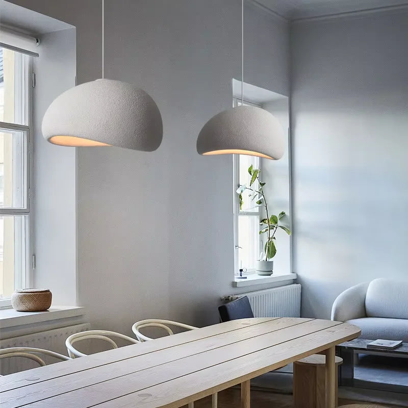 Wabi-Sabi Pendant Light | Modern LED Chandelier | White & Grey | 30–60cm