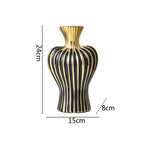 Electroplated Ceramic Vase | Black & Gold Minimalist Vessel for Luxury Interiors