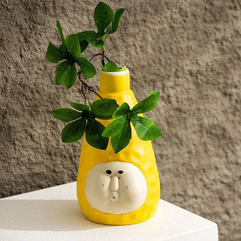 Hand-Drawn Dopamine Ceramic Vase | Joyful Home Décor & Children’s Room Accent