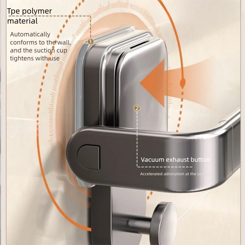 Boutique Zinc Alloy Foldable Towel Rail No Drill Mount