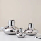 Silver-Plated Minimalist Ceramic Vase | Precious Luxury Home Décor