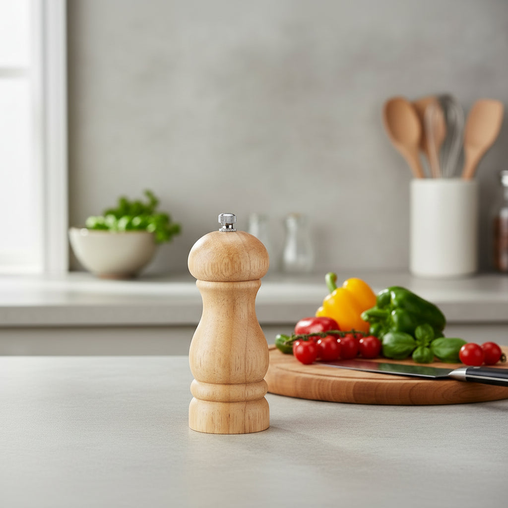 Oak Wood Salt & Pepper Mill | Manual Spice Grinder