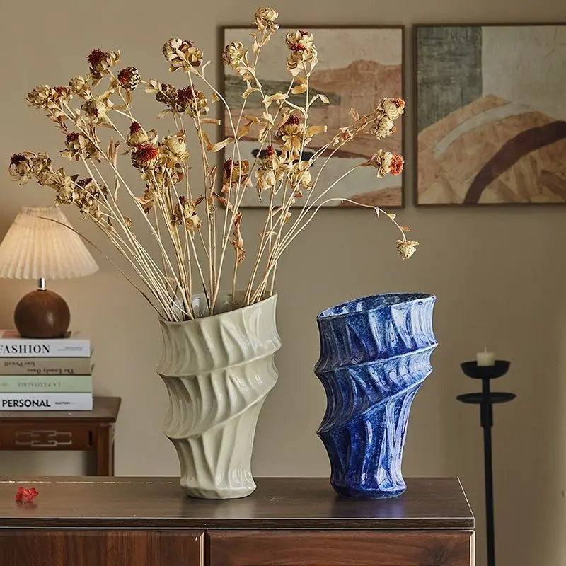 Jingdezhen Long Tube Ceramic Vase | Traditional Chinese Luxury Home Décor