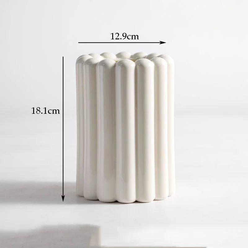 Wide-Mouth Porcelain Flower Vase | Luxury Ceramic Home Décor