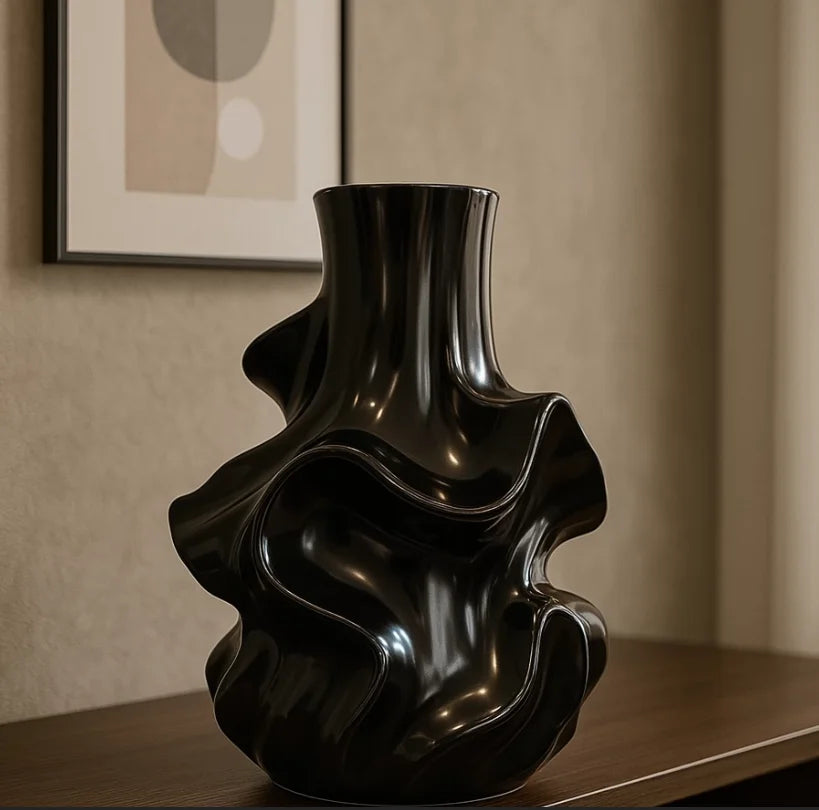 Artisan Black & White Ceramic Vase | Creative Luxury Home Décor