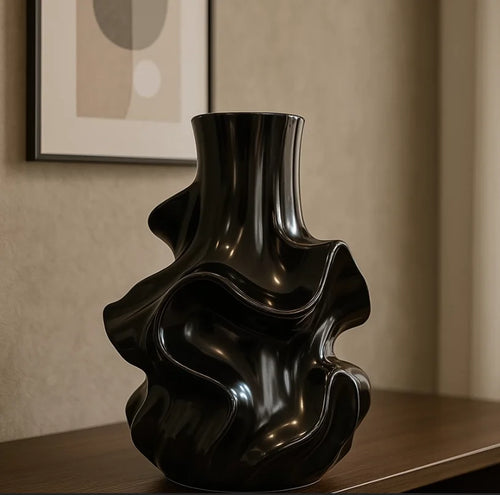 Artisan Black & White Ceramic Vase | Creative Luxury Home Décor