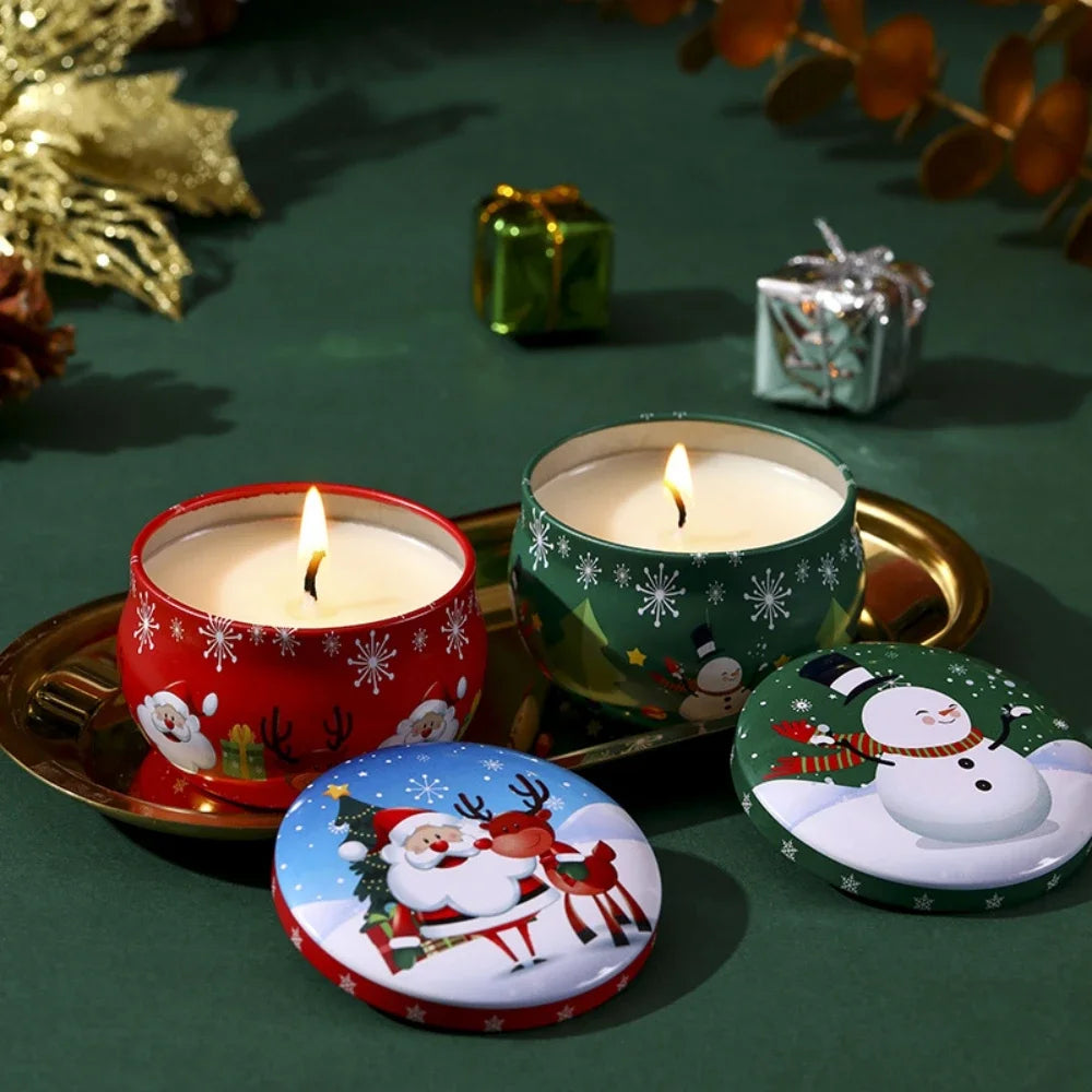 4pcs Scented Candles Christmas Fragrance Candle Christmas Gifts Small Gifts Creative Ornaments Aromatherapy Candles ﻿Party Decor