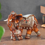Mother & Child Elephant Sculpture | Luxury Southeast Asian Home Décor Statue