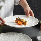 French plate White ceramic plate new flat plate Steak Household high-end Japanese and Western food