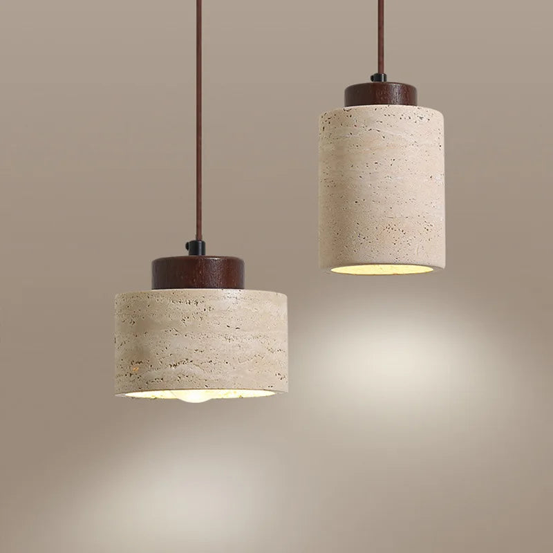 Cave Stone Pendant Light | Wabi-Sabi Bedside Lamp | Contemporary LED | E27