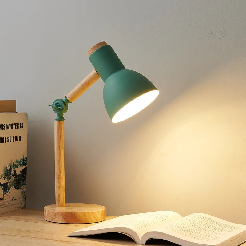 Nordic Wooden LED Desk Lamp
