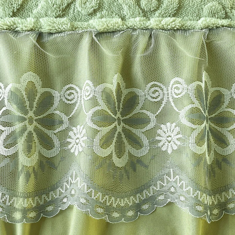 Xiao Qi Qi Bed Skirt Queen Solid Colour Winter Warm Mattress Protector Limited