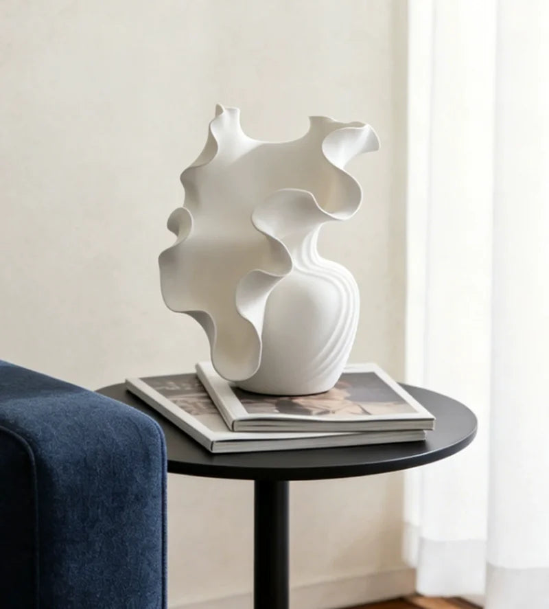 Sculptural Petal Porcelain Vase | Luxury Home Décor Statement Piece