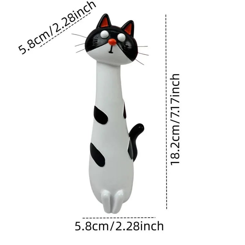 Long-Neck Cat Sculptural Resin Vase | Artisan Home Décor Statement Piece