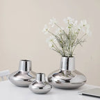 Silver-Plated Minimalist Ceramic Vase | Precious Luxury Home Décor