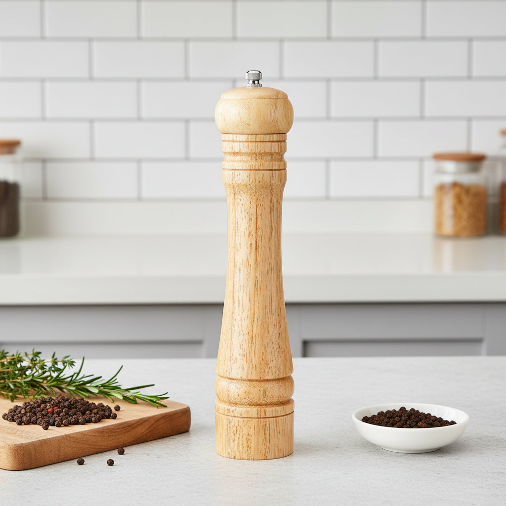 Oak Wood Salt & Pepper Mill | Manual Spice Grinder