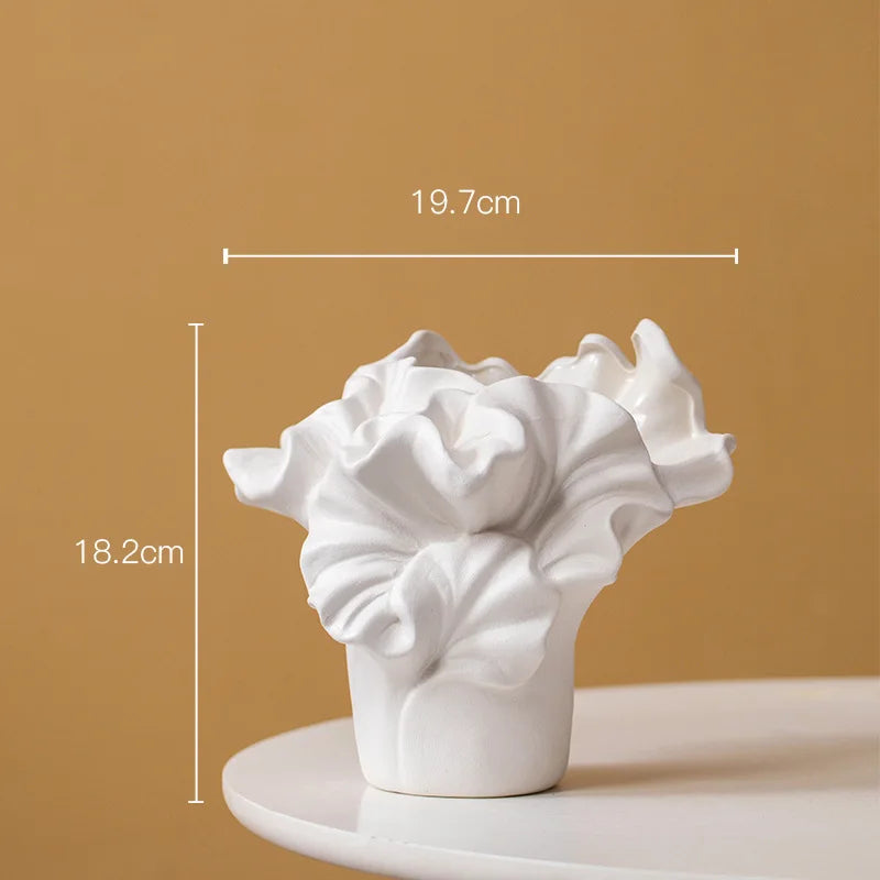 Handmade Petal Pleats Vase | Artisan Pottery Vessel for Luxury Interiors