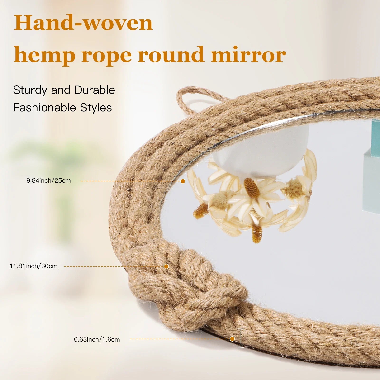 Home Decor Nordic hanging  mirror creative hanging wall sofa porch homestay style background wall decor makeup mirror