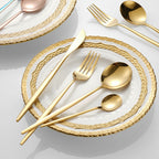 Gold Stainless Steel Cutlery Set | 16-Piece Mirror-Polished Flatware for Elegant Dining