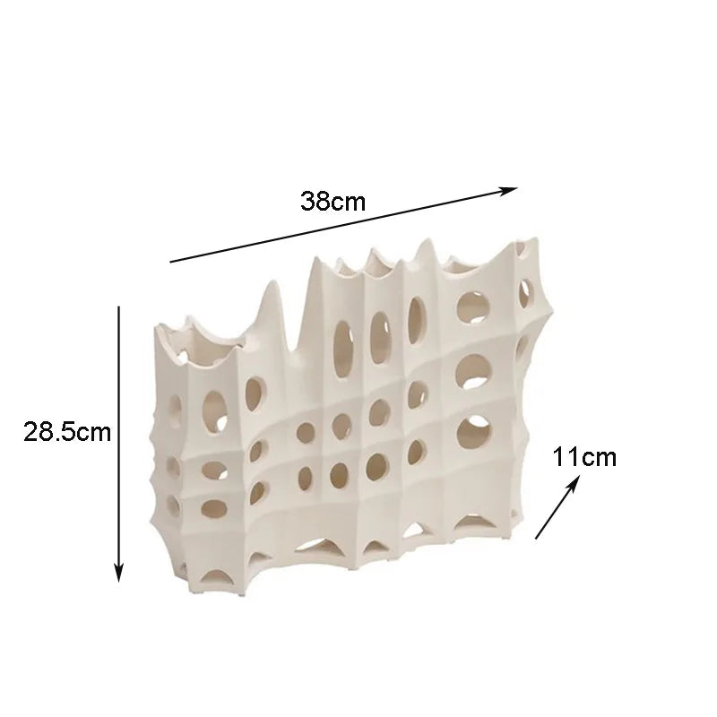 Hollow Composite Art Vase | Large Open-Form Luxury Décor