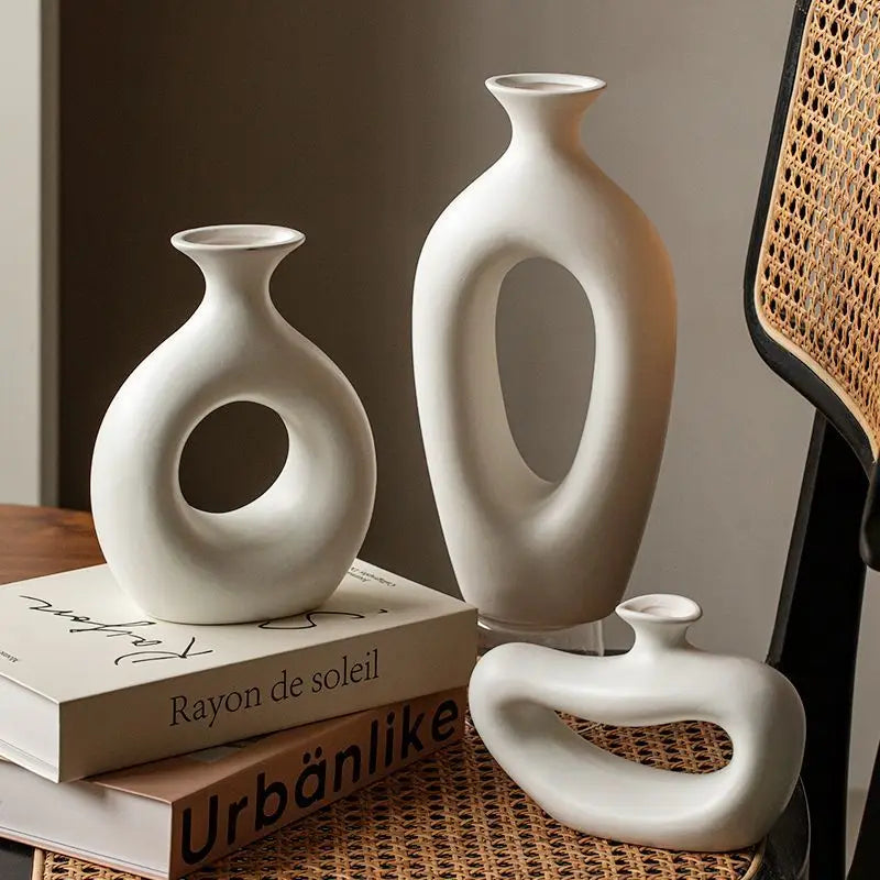 Monochrome Ceramic Statement Vase | Black & White Luxury Home Décor