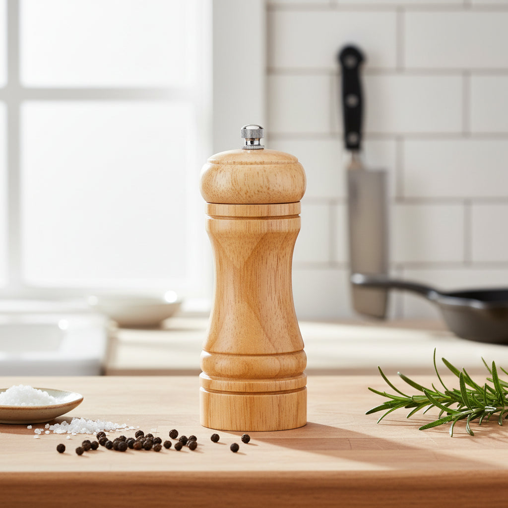 Oak Wood Salt & Pepper Mill | Manual Spice Grinder