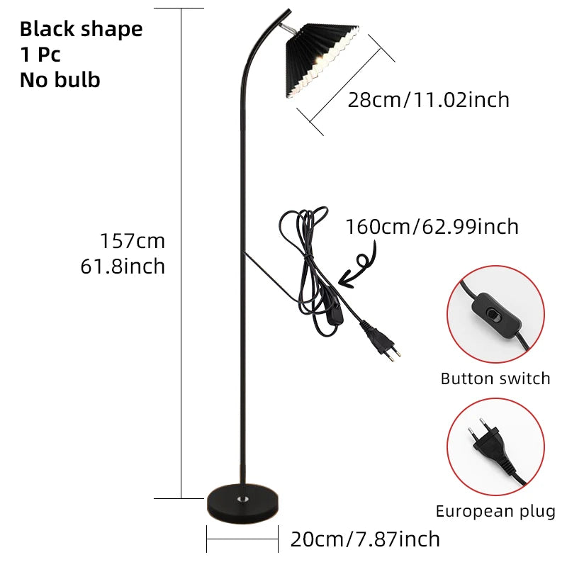 Elegant Pleated Floor Lamp